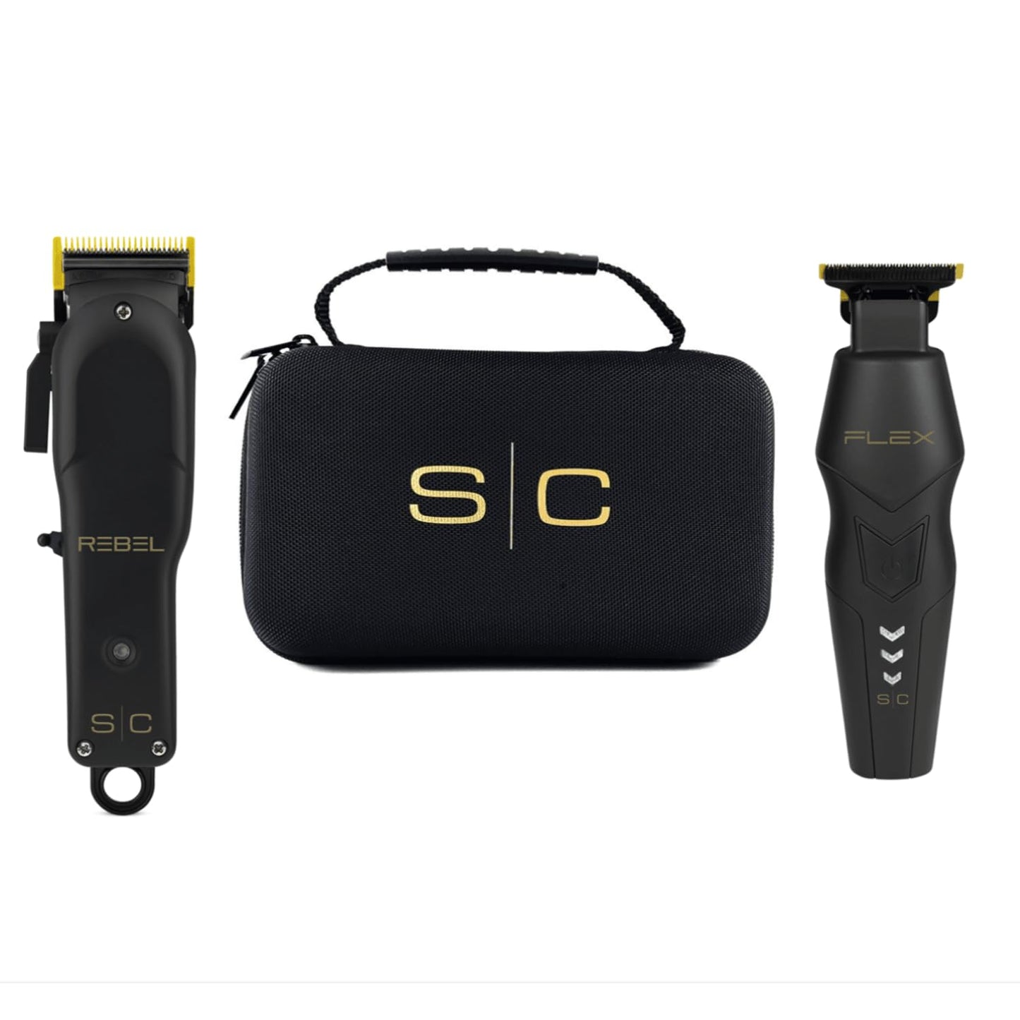 S|C Rebel Clipper and Flex Trimmer Super Set with Tight Guards, Accessories and Travel Case