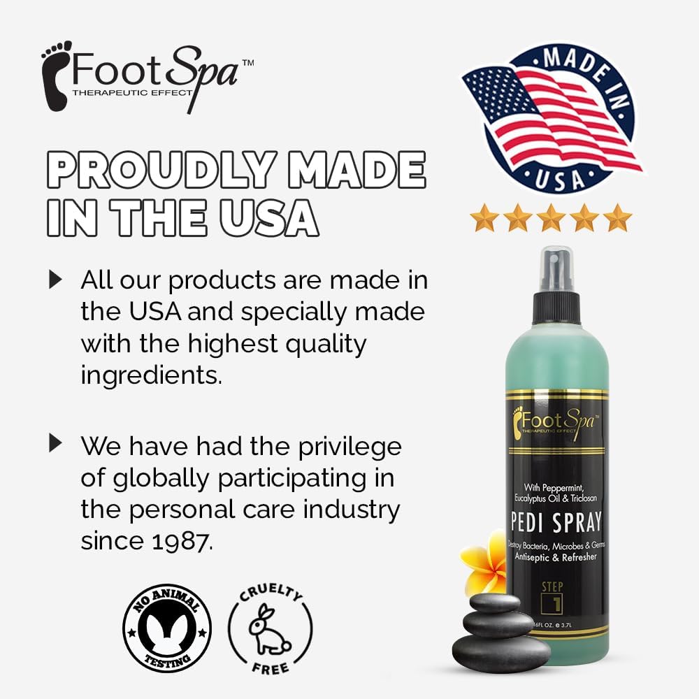 Pedi Spray Antiseptic, Mint & Eucalyptus - Refreshing Foot Care 16 oz