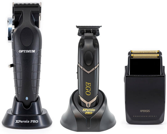 XPERSIS PRO Optimum Floating Lever Black Cordless Barber Combo Set