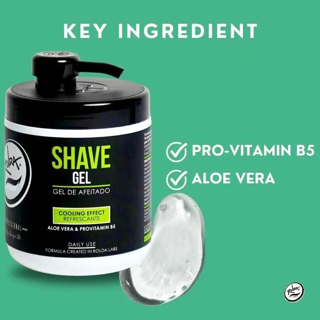 Rolda Shave Gel Cooling Effect Aloe Vera Pro-Vitamin B5 1000 ml
