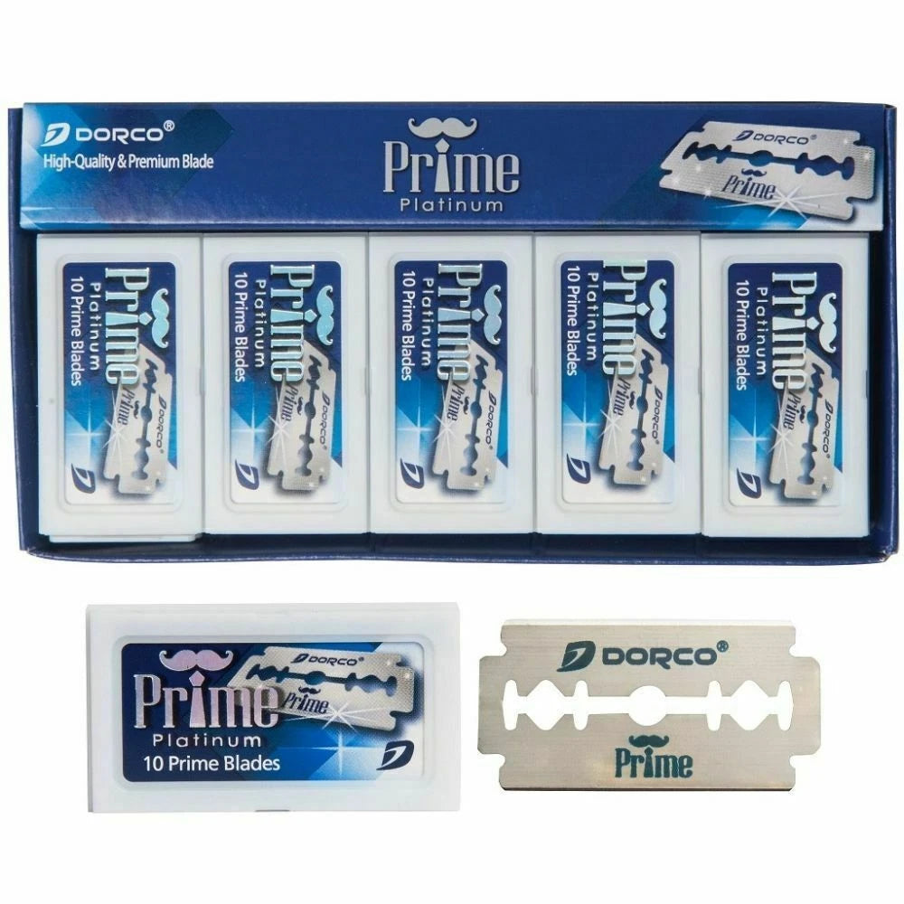 Dorco STP301 Prime Platinum Double Edge Blades (V) | 1,000 Blades