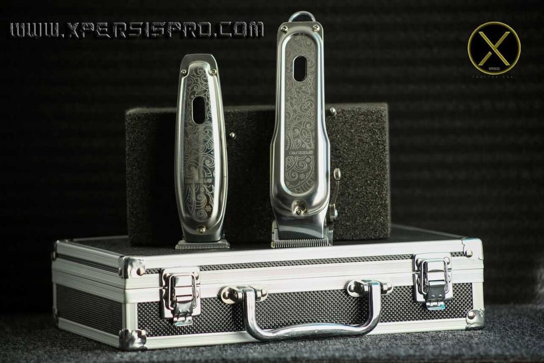 XPERSIS PRO Silver Barber Combo and Blue Foil Shaver