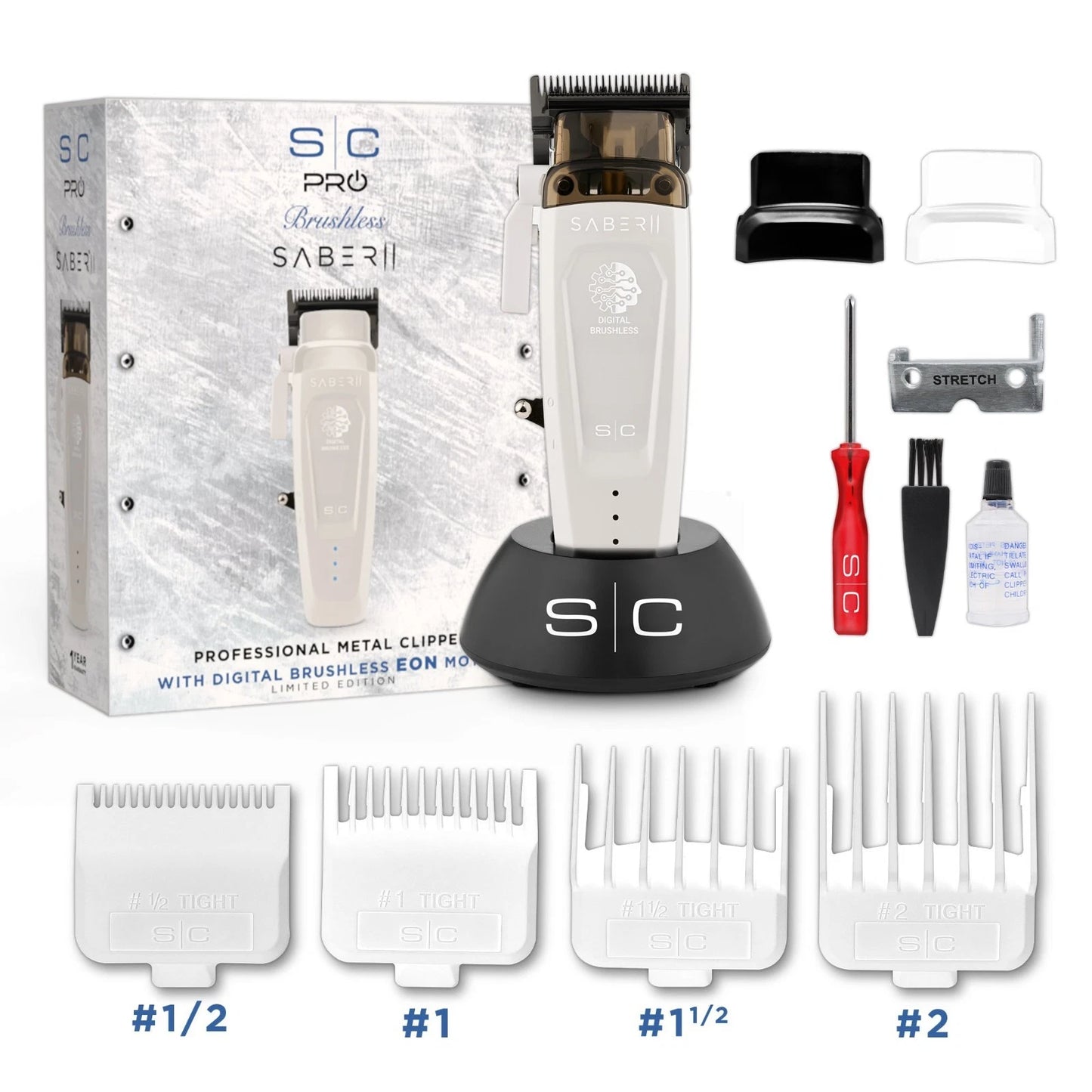 S|C Saber II Limited Edition Cordless Clipper White