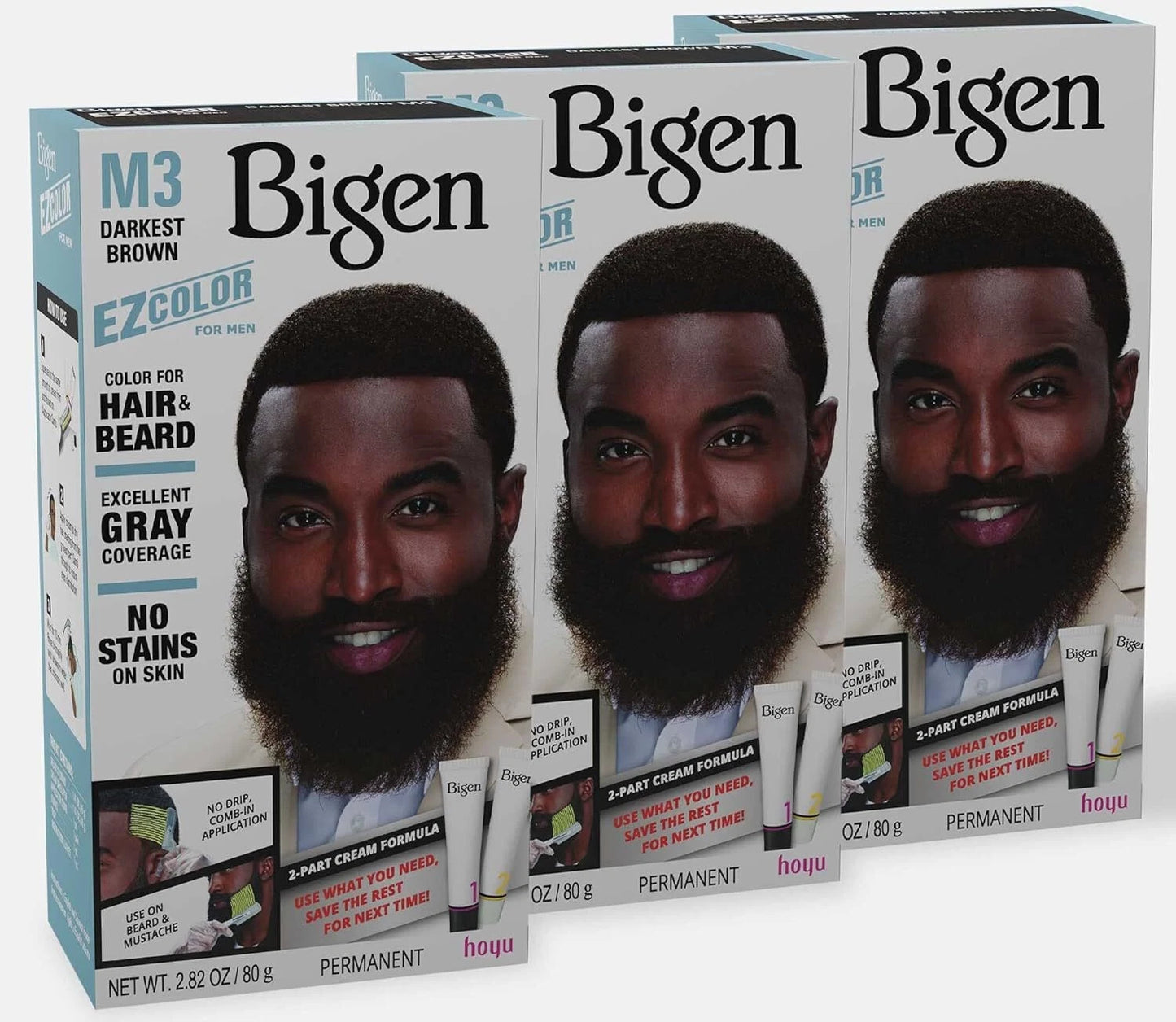 Bigen M3 Ez Color For Men Darkest Brown Pack Of 3