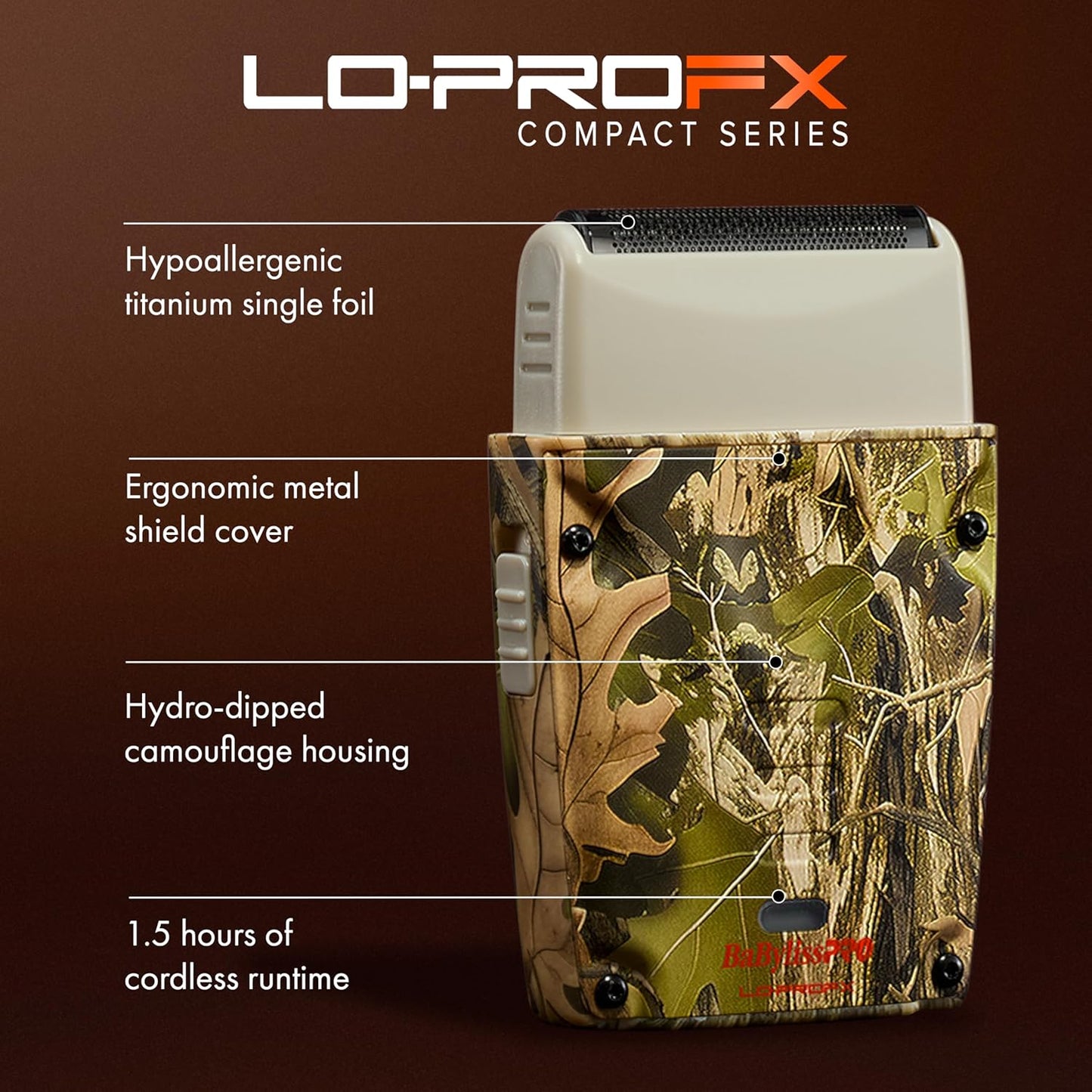 BaByliss PRO Camo Collecion Compact LO-PROFX Single Foil Shaver