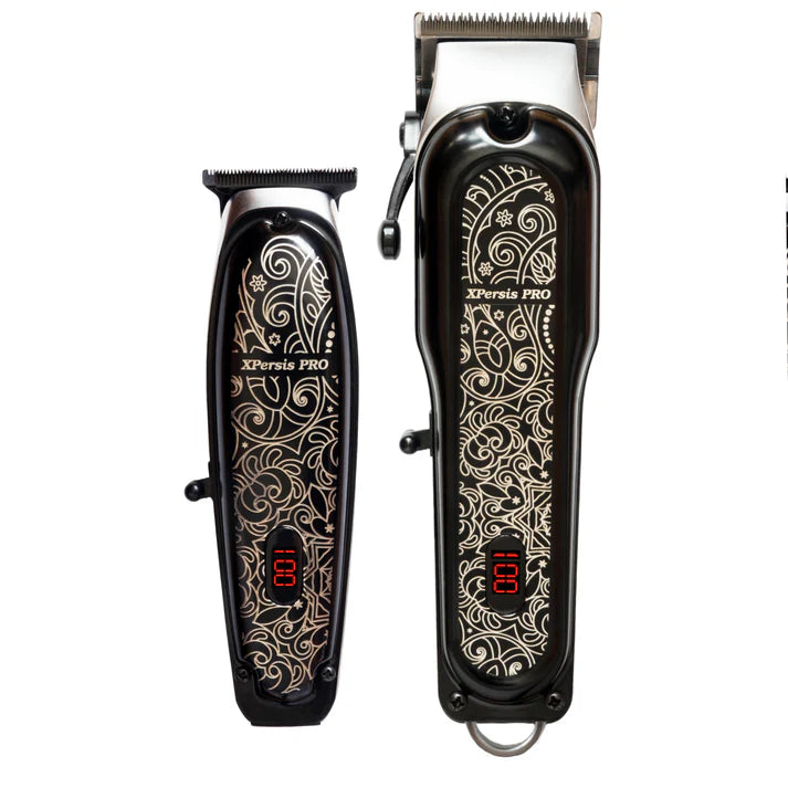 XPERSIS PRO Black All Metal Cordless Barber Combo With Carrying Case