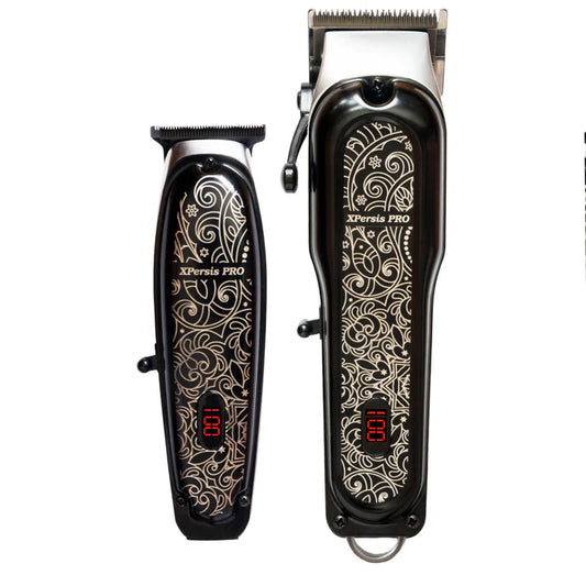XPERSIS PRO Black All Metal Cordless Barber Combo With Carrying Case