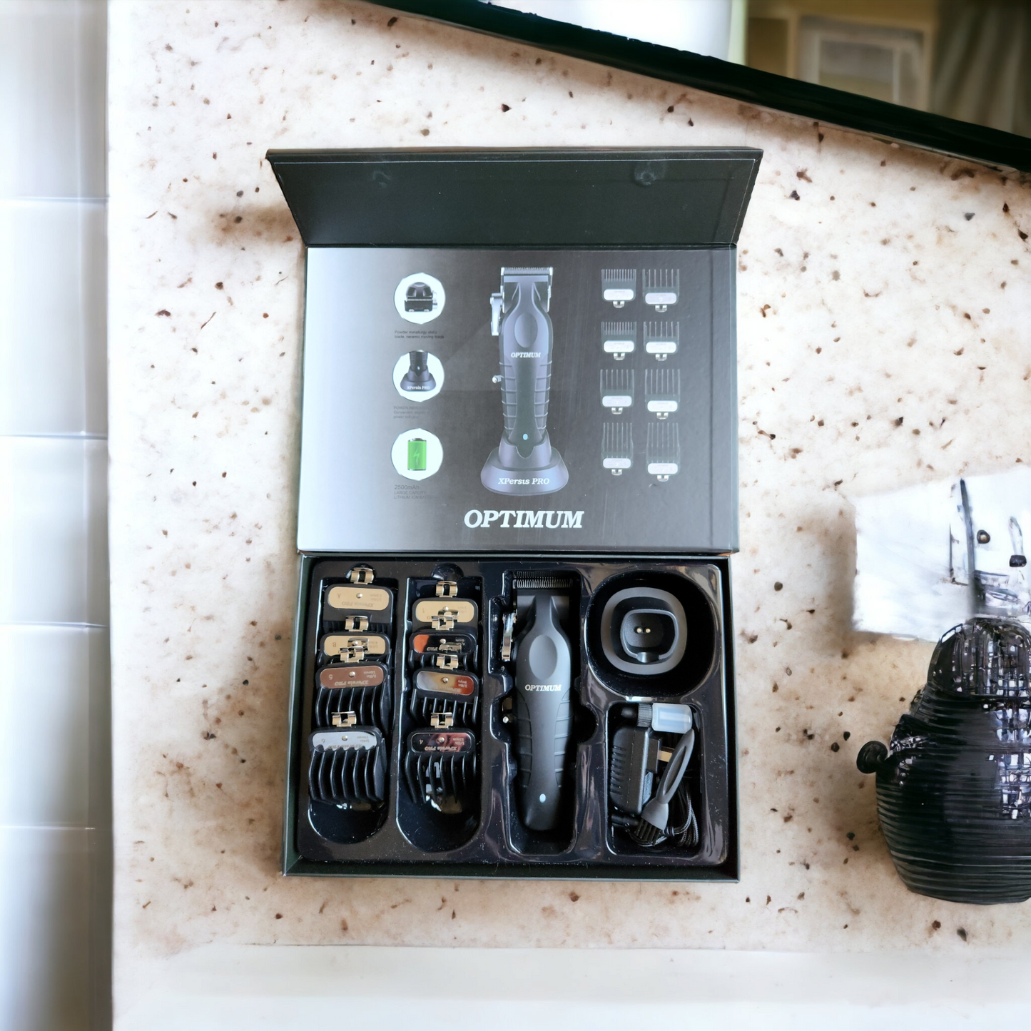 XPERSIS PRO Optimum Floating Lever Black Combo Cordless Hair Clipper and Foil Shaver