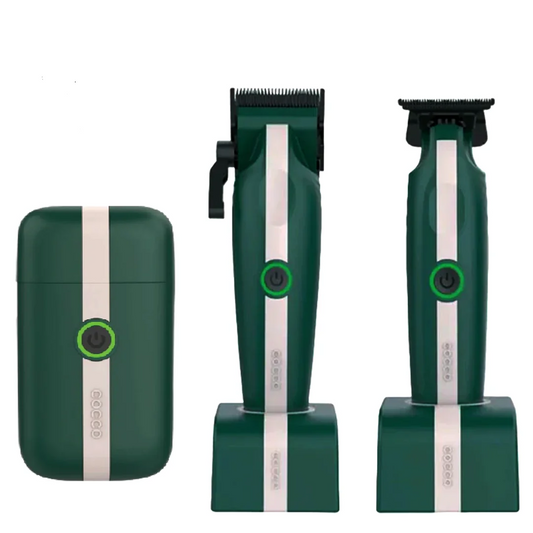 Cocco Veloce Lite Clipper and Trimmer Combo with Free Bonus Shaver green & white