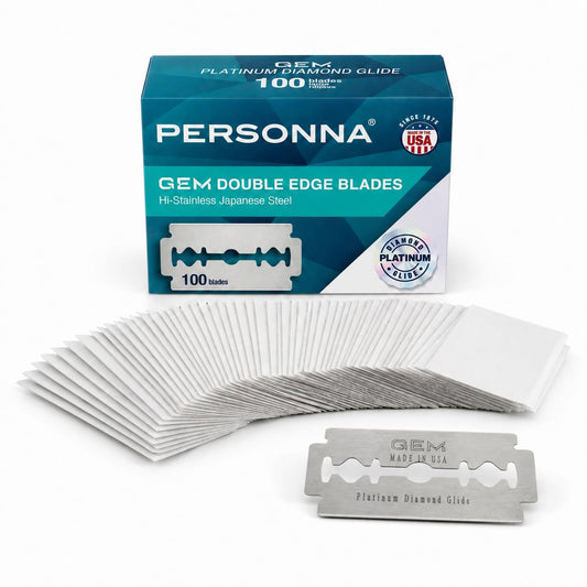 Personna GEM Platinum Diamond Glide Double Edge Razor Blades, 100 Count, Surgical-Grade Stainless Steel Safety Razor Blades for Smooth Wet Shaving