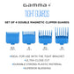 Gamma+ Dub Magnetic Tight Clipper Guards 4-Pack Cyan Blue