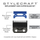 StyleCraft Black Fixed DLC Echo Diamond Blue Ceramic Cutter Blade Clipper SC554B