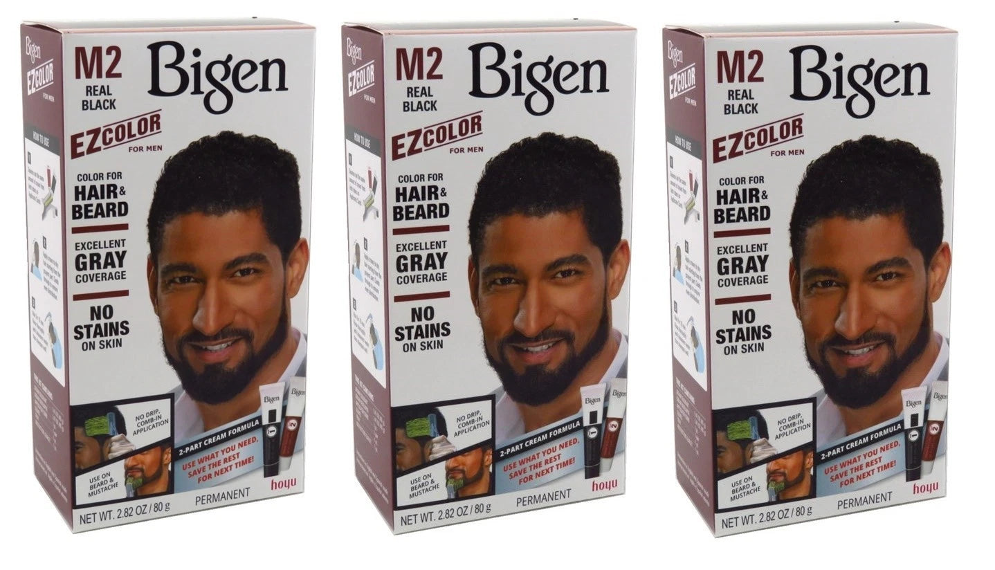 Bigen M2 Ez Color For Men Real Black Pack Of 3